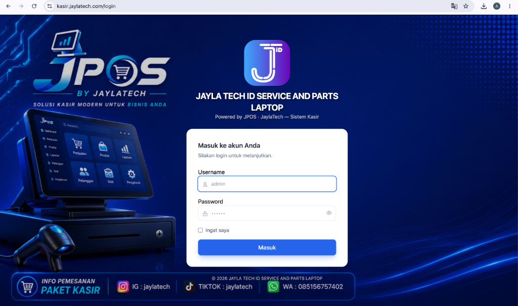 Screenshot Portal Login JPOS